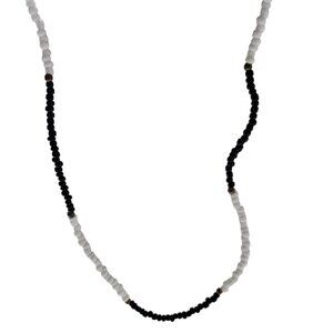 Handmade Black White Seed Beaded Necklace Boho Friendship Fashion Jewelry Women